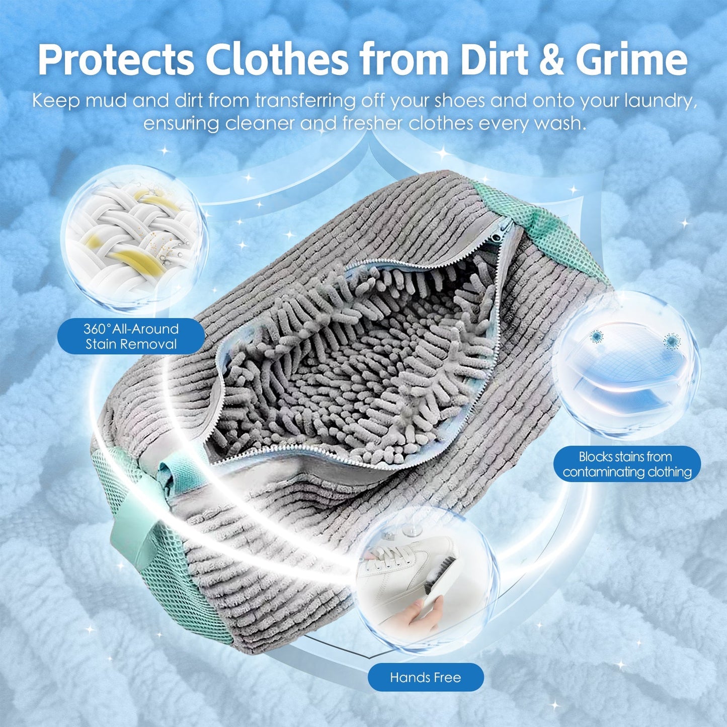 2Pcs Portable Shoe Washing Bag - Image 2