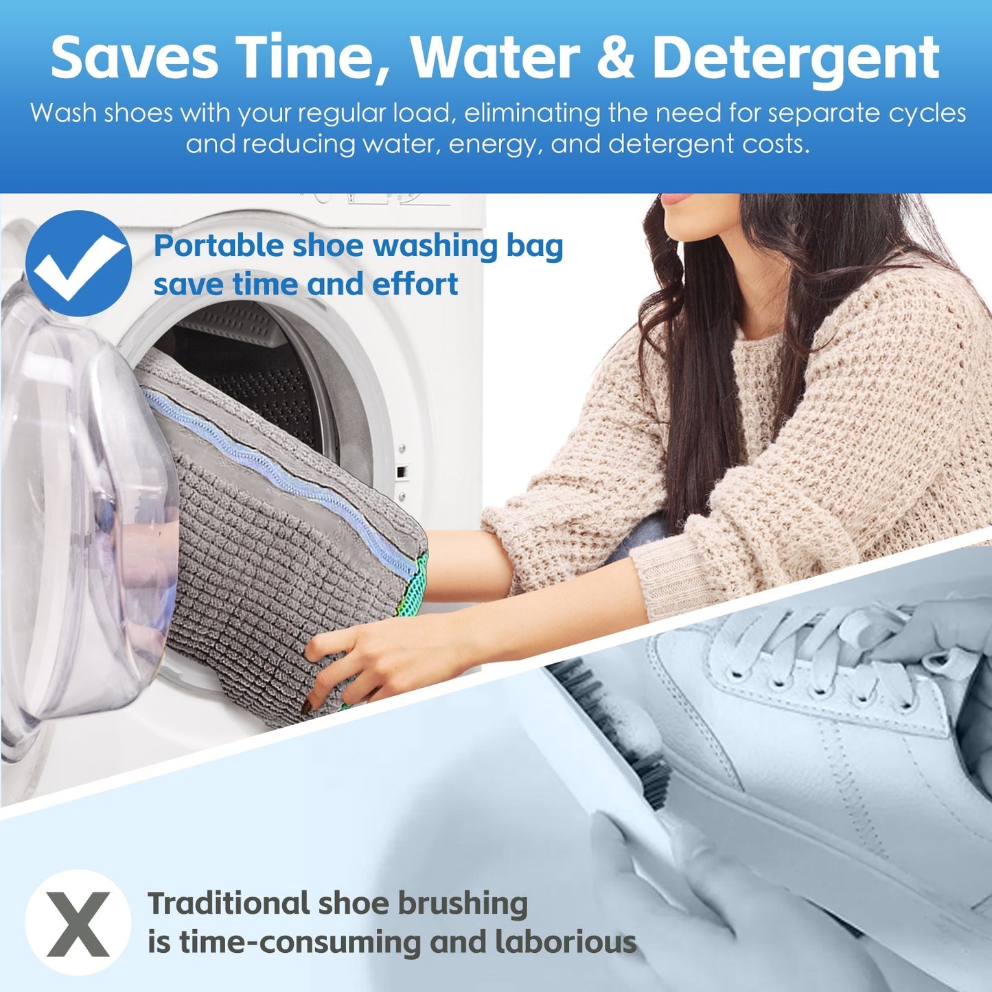2Pcs Portable Shoe Washing Bag - Image 3