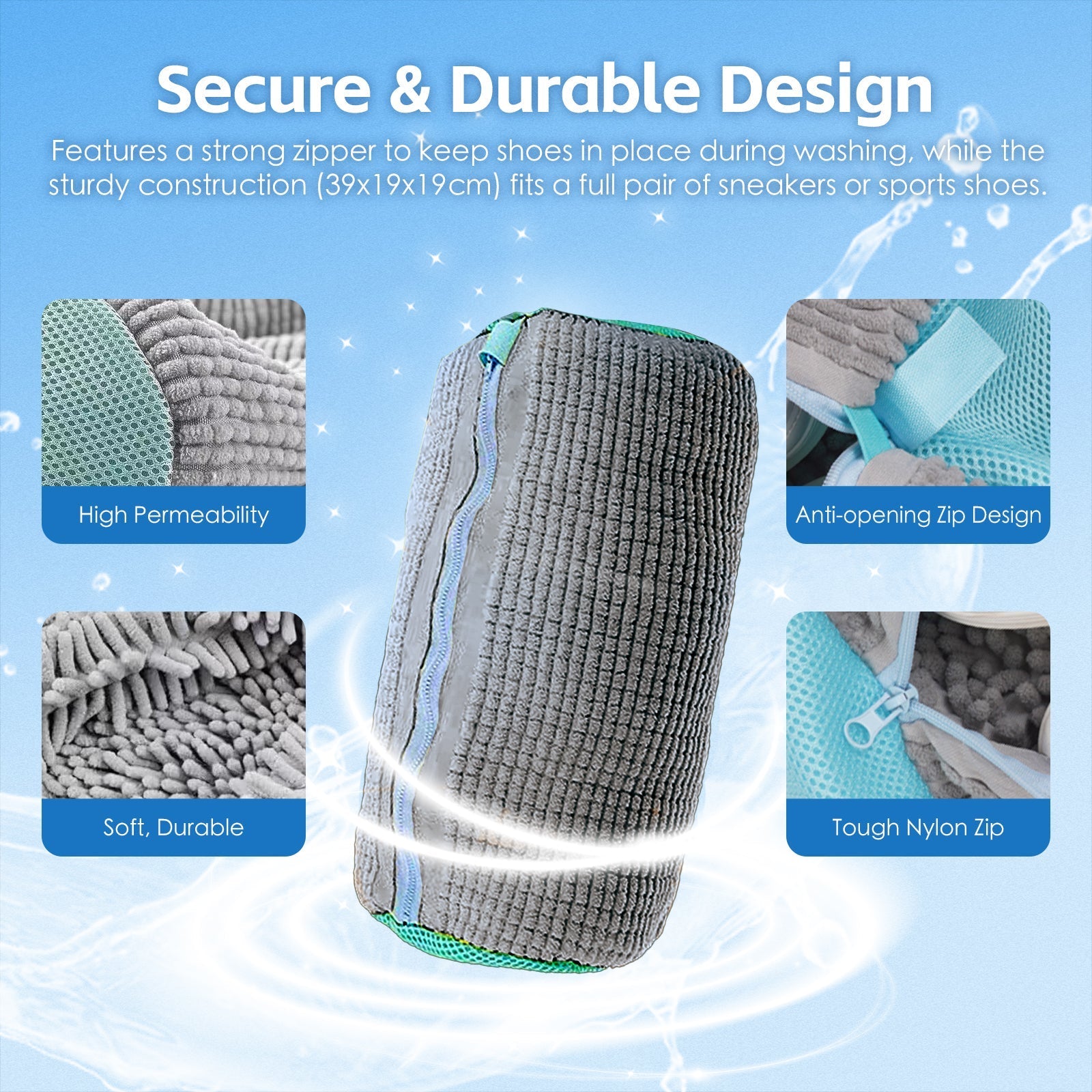 2Pcs Portable Shoe Washing Bag - Image 4