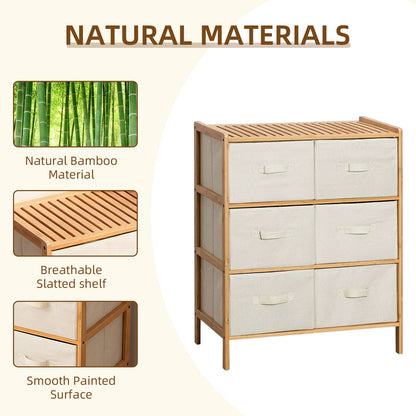 6 Drawer Bamboo Storage Chest - Image 3