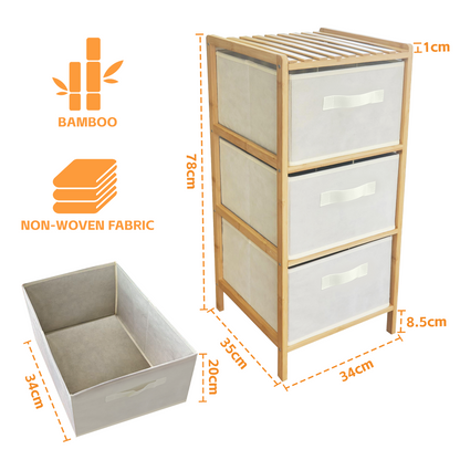 3 Drawer Bammboo Storage Chest - Image 2