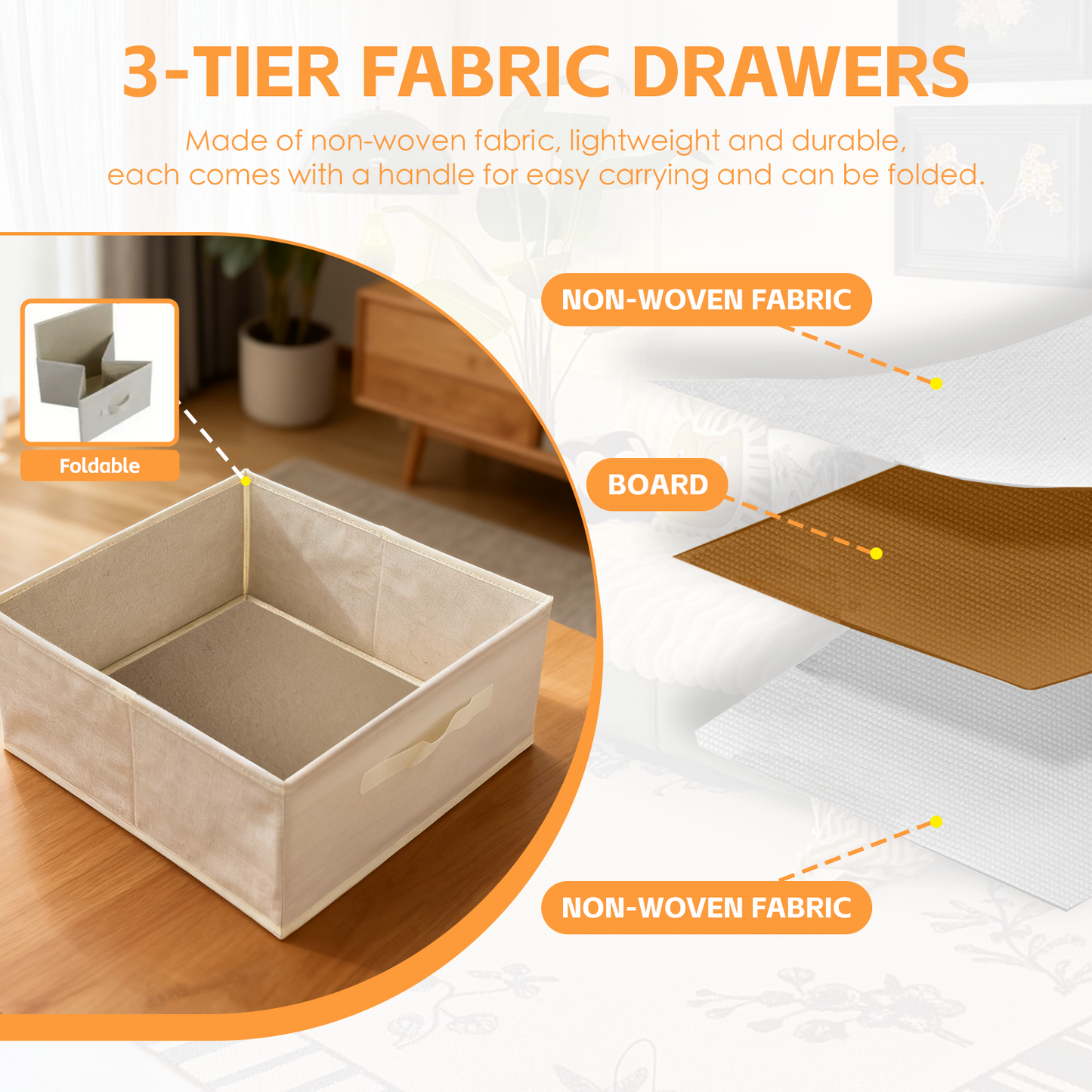 3 Drawer Bammboo Storage Chest - Image 3