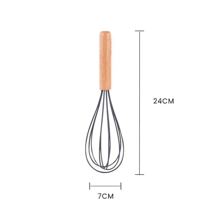 3 Pcs Beechwood & Silicone Kitchen Baking Utensils Set – Charcoal (Spatula, Whisk, Basting Brush) - Image 5