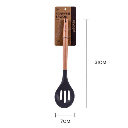 Beechwood & silicone slotted spoon charcoal - Image 5