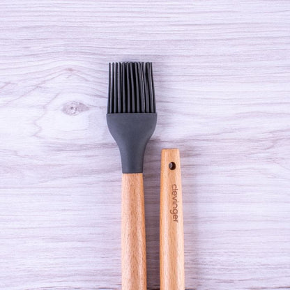 Beechwood & silicone basting brush charcoal - Image 2