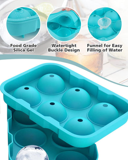 Easy Pop Silicone 6 Sphere Ice Cube Tray - Image 5