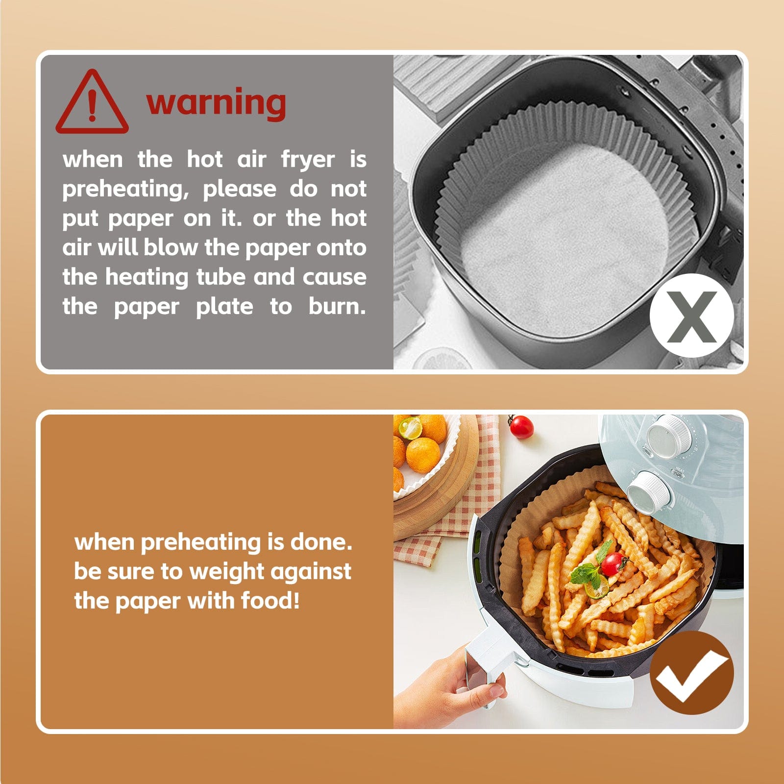 100 Pcs 16cm Round Disposable Unbleached Silicone Paper Dish Air-fryer Liner - Image 5