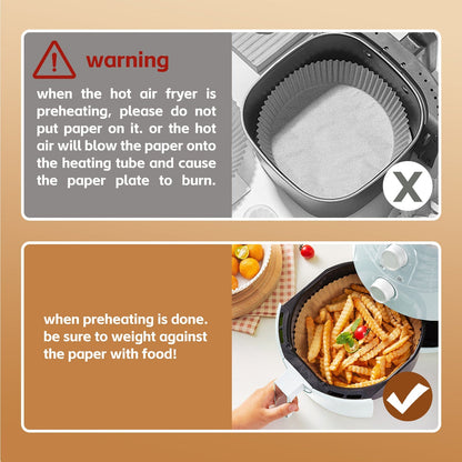 100 Pcs 20cm Round Disposable Unbleached Silicone Paper Dish Air-fryer Liner - Image 5