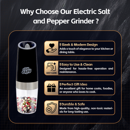 2 Pcs Gravity Sensor Electric Salt and Pepper Spice Grinder - Image 5
