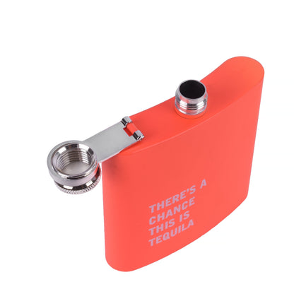 175ml Stainless Steel Hip Flask w Funny Quotes - Peach - Image 3