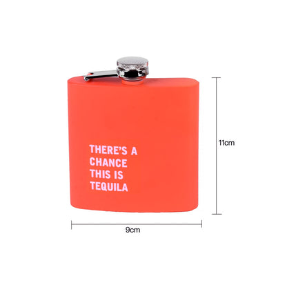 175ml Stainless Steel Hip Flask w Funny Quotes - Peach - Image 5
