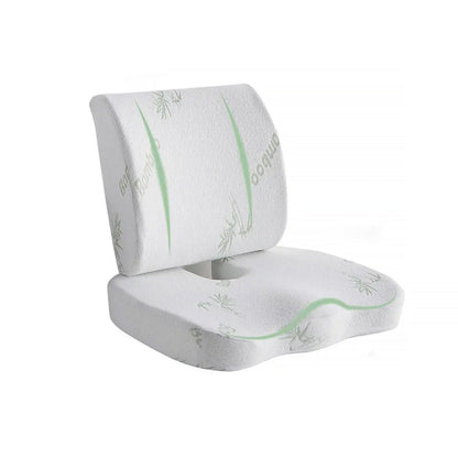 Memory Foam Lumbar Back Support Cushion Seat Set