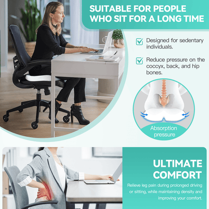 Memory Foam Lumbar Back Support Cushion Seat Set - Image 3