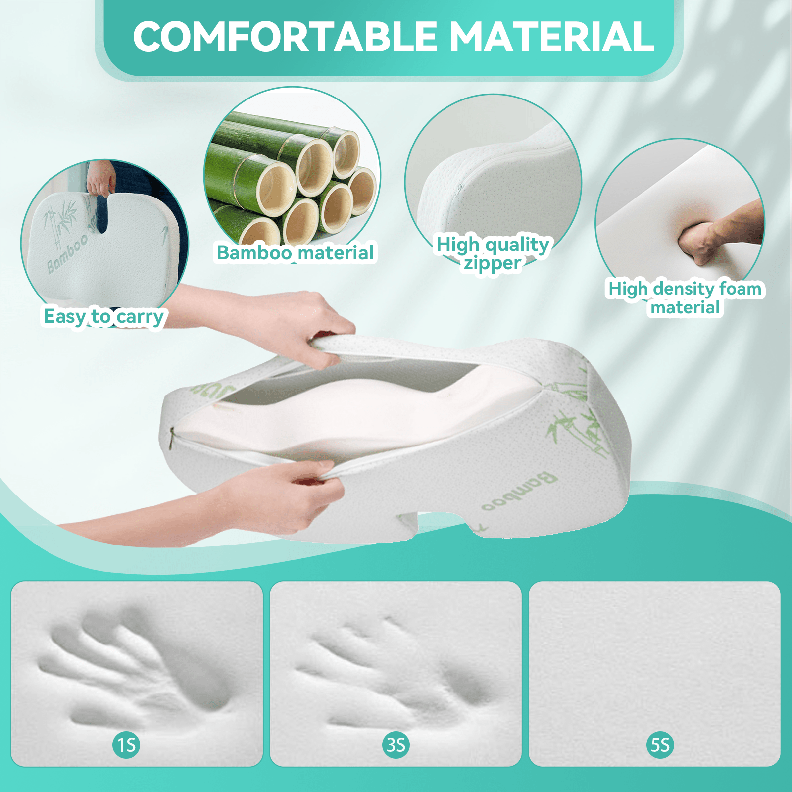 Memory Foam Lumbar Back Support Cushion Seat Set - Image 4