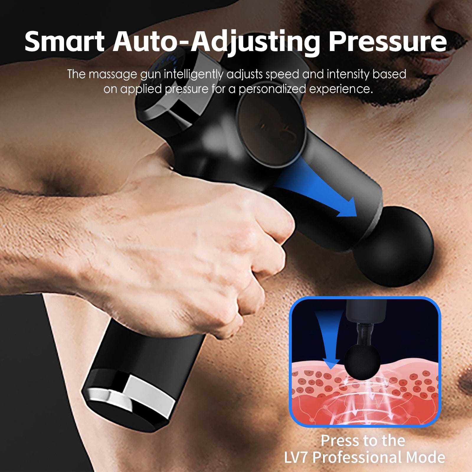 Remology Impact Therapy 7 Adaptive Speed USB-C Fascial Massage Gun with 4 Heads - Image 5