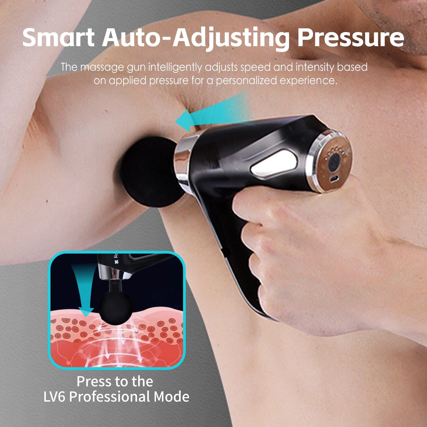 Remology Impact Therapy 6 Adaptive Speed USB-C Massage Gun with 4 Heads - Image 5