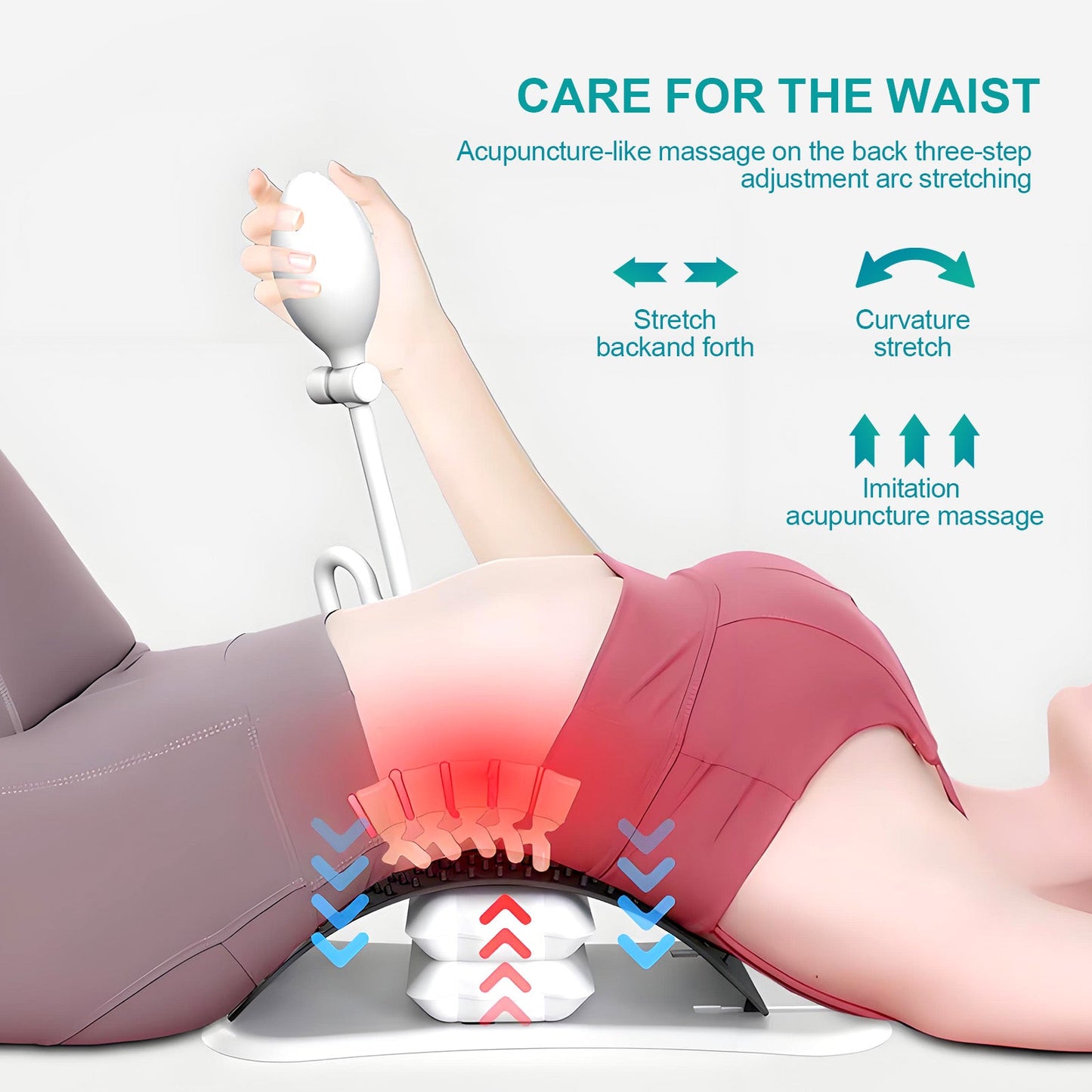Adjustable Air Lumbar Spine Reliever – Inflatable Back Stretcher with Acupressure & Magnets - Image 5