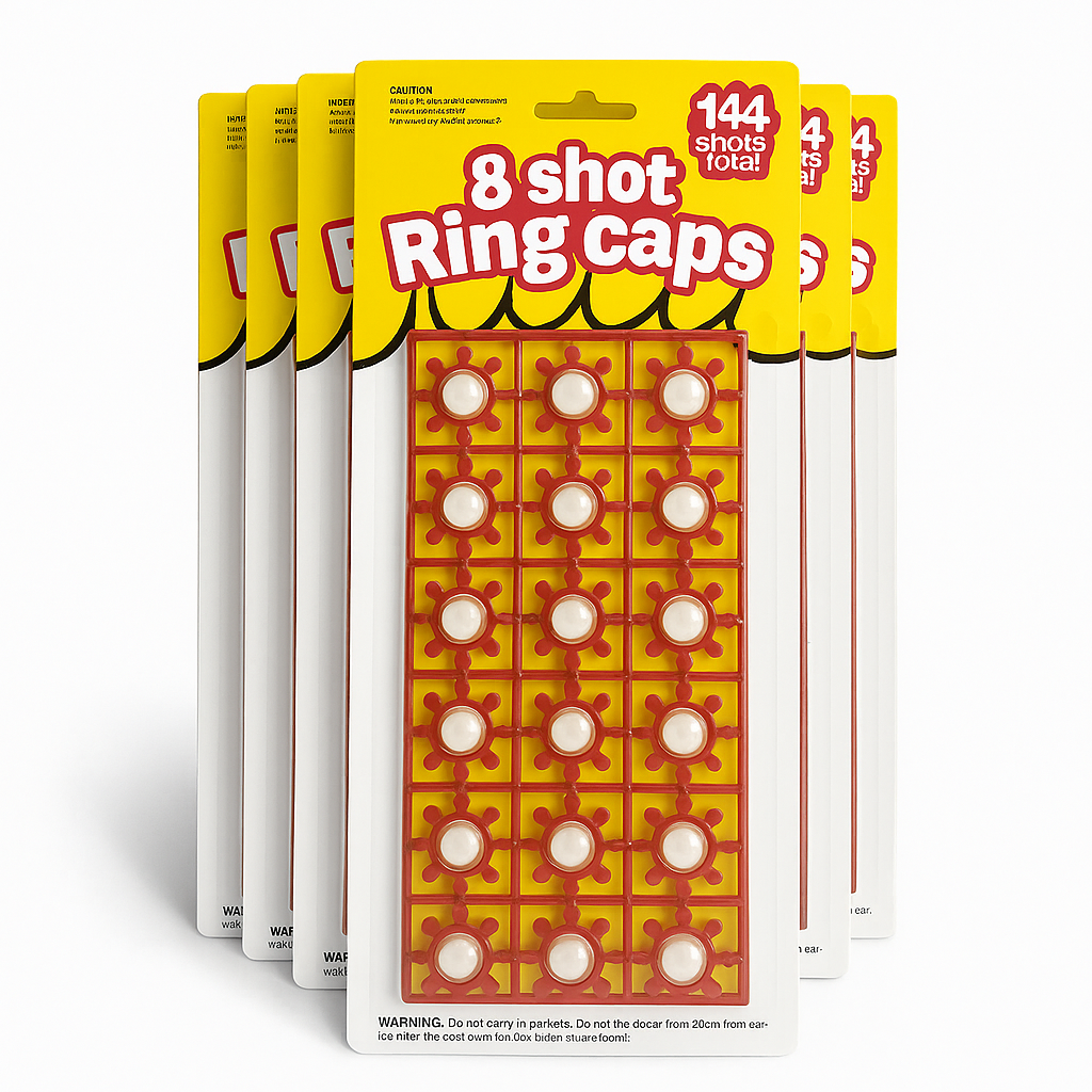6 Cards of 8-Shot Ring Caps – 144 Shots Each, Total 684 Shots – Toy Gun Cap Refills - Image 2