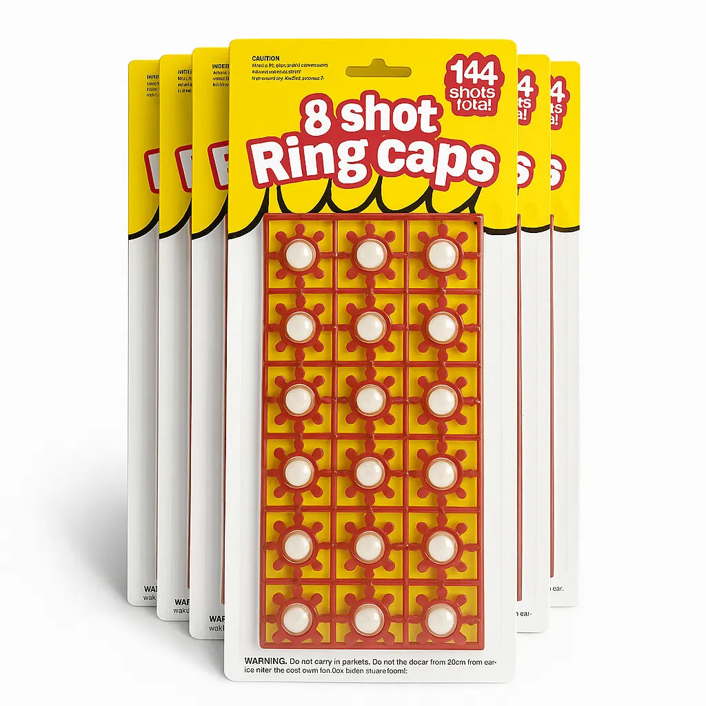 6 Cards of 8-Shot Ring Caps – 144 Shots Each, Total 684 Shots – Toy Gun Cap Refills - Image 2