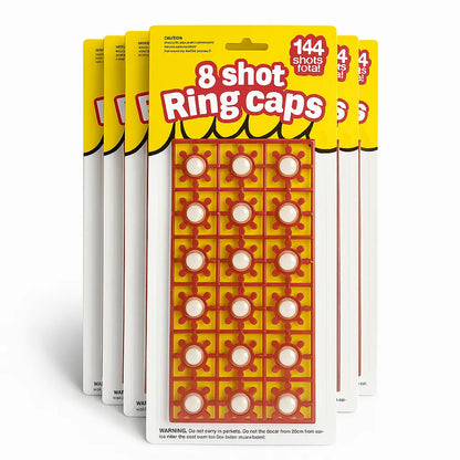 6 Cards of 8-Shot Ring Caps – 144 Shots Each, Total 684 Shots – Toy Gun Cap Refills - Image 2