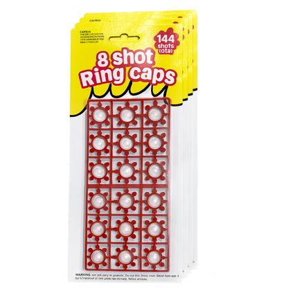 6 Cards of 8-Shot Ring Caps – 144 Shots Each, Total 684 Shots – Toy Gun Cap Refills - Image 3