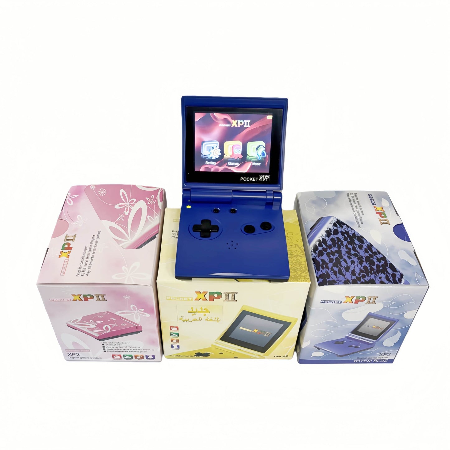 Pocket XP 2 Handheld Game Console – Built-in Classic Games, Game Boy Style, Portable Retro Gaming - Blue