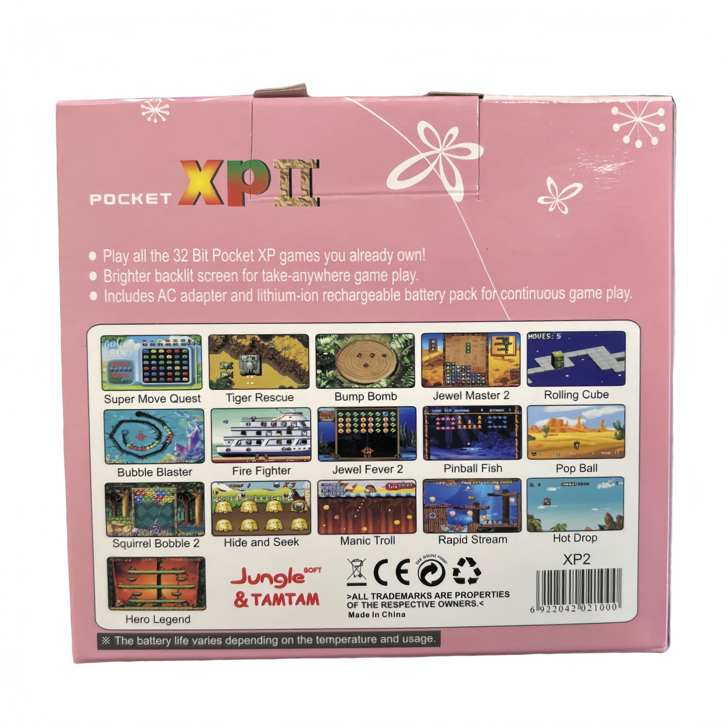 Pocket XP 2 Handheld Game Console – Built-in Classic Games, Game Boy Style, Portable Retro Gaming - Pink - Image 2