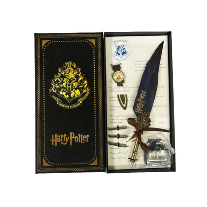 Harry Potter Vintage Feather Dip Pen Writing Set with ink Calligraphy Quill Pen Gifts - NAVY BLUE - Image 6