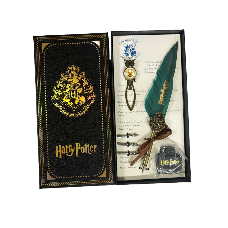 Harry Potter Vintage Feather Dip Pen Writing Set with ink Calligraphy Quill Pen Gifts - CLARET RED - Image 8