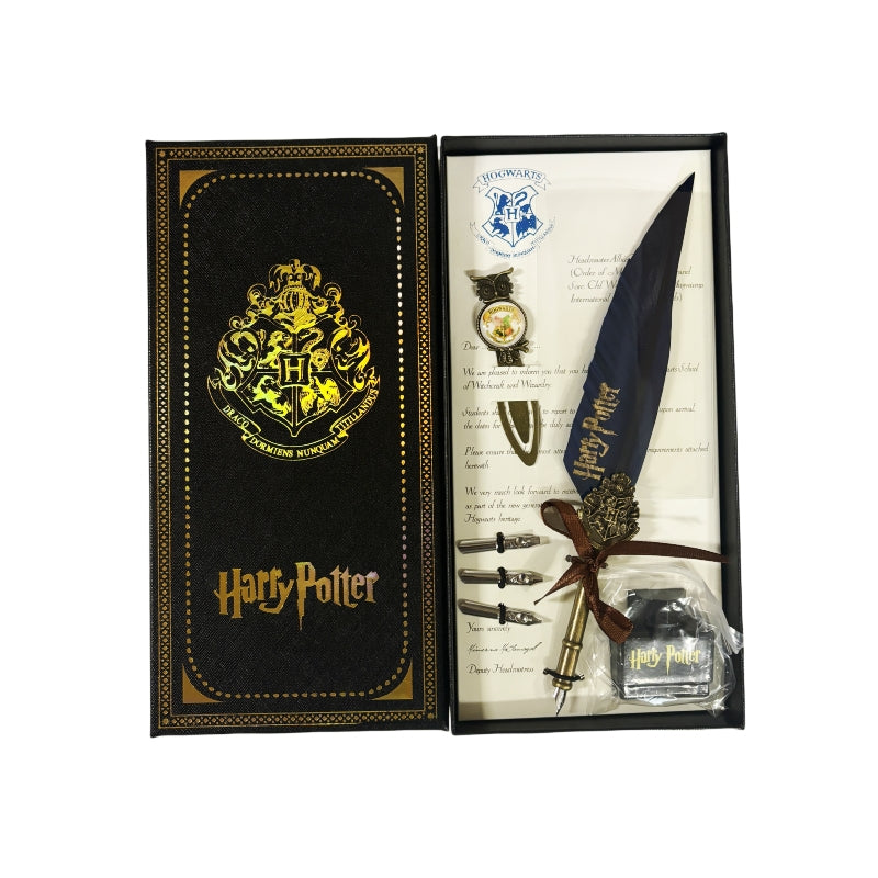 Harry Potter Vintage Feather Dip Pen Writing Set with ink Calligraphy Quill Pen Gifts - DARK GREEN - Image 3
