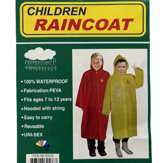 2 PCs of PEVA CHILDS' RAINCOATs fits 7~12years - Yellow - Image 2