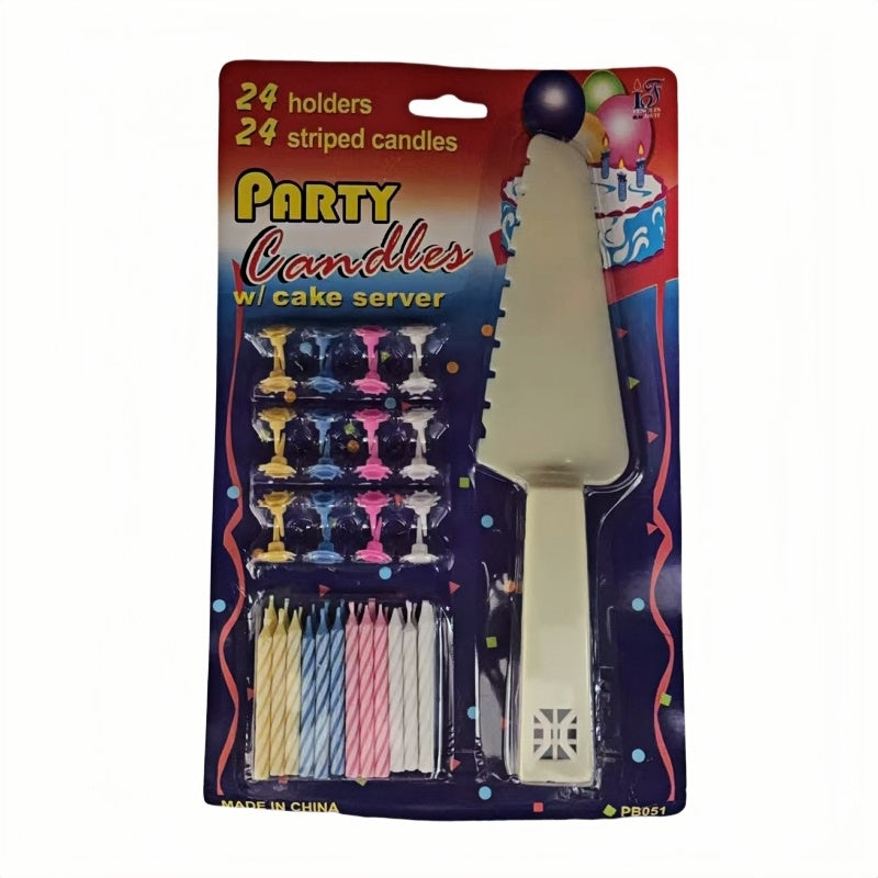 4 Sets of Party candles with Cake server sets - Image 4