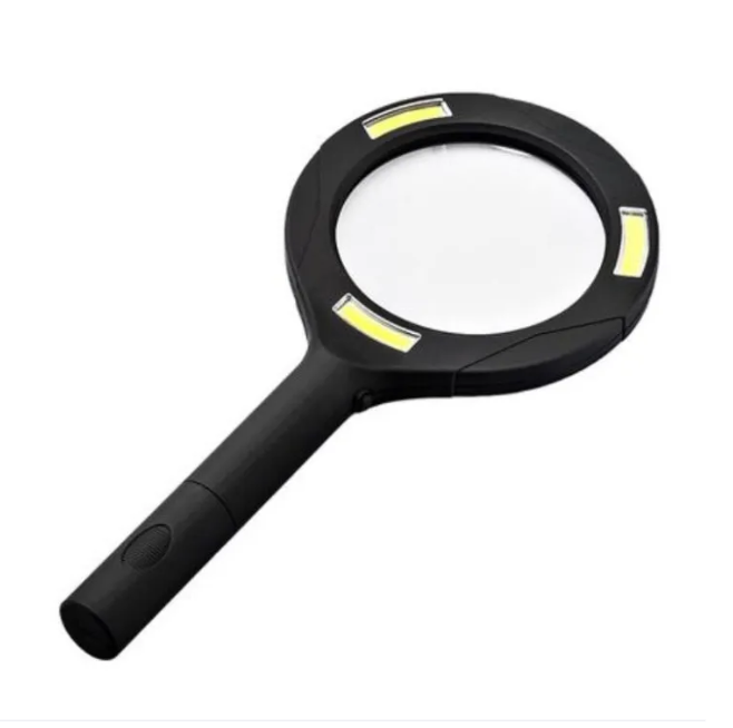 LED Magnifying Glass with COB Light-250 Lumens Glass Lens Ergonomic Handle - Image 2