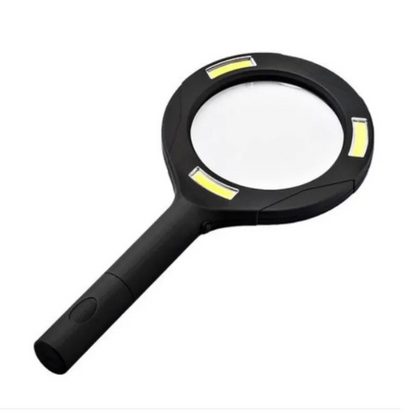 LED Magnifying Glass with COB Light-250 Lumens Glass Lens Ergonomic Handle - Image 2