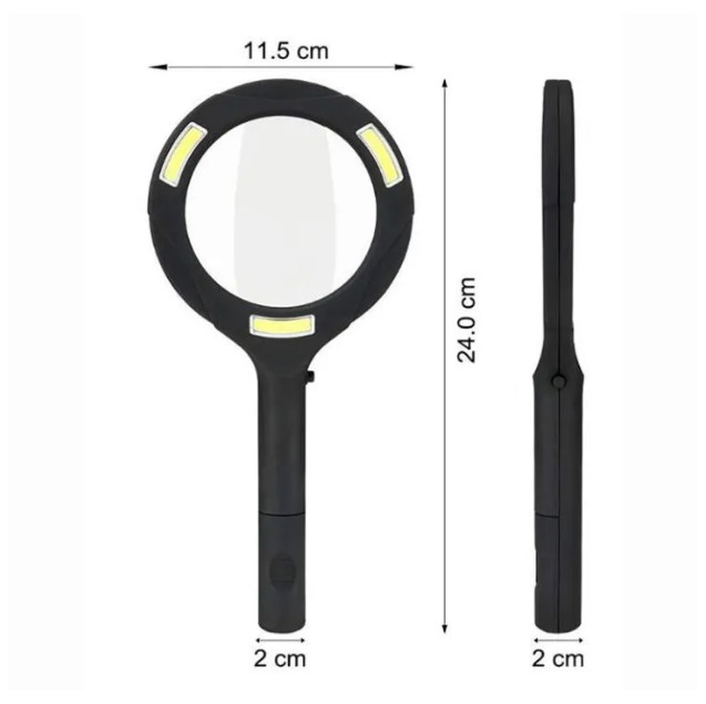 LED Magnifying Glass with COB Light-250 Lumens Glass Lens Ergonomic Handle - Image 3