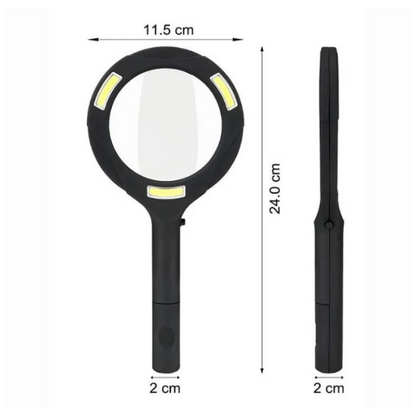 LED Magnifying Glass with COB Light-250 Lumens Glass Lens Ergonomic Handle - Image 3