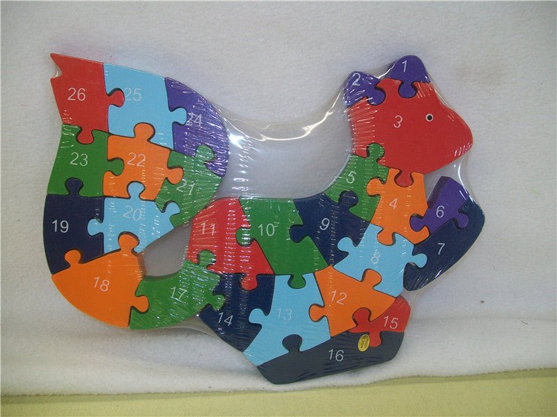 WOODEN ANIMAL PUZZLES ALPHABET AND NUMBER ASSORTED - Owl - Image 2