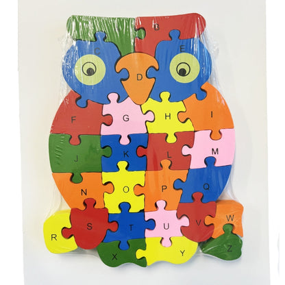 WOODEN ANIMAL PUZZLES ALPHABET AND NUMBER ASSORTED - Elephant - Image 3