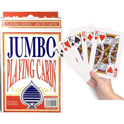 JUMBO PLAYING CARDS Large Deck Card Game Plastic Coated Poker Plating Cards - Image 3