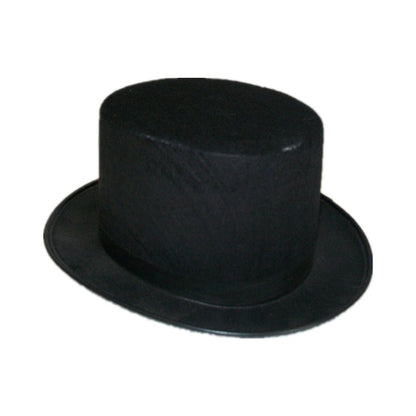 Black flocked tophat party hat - Image 2