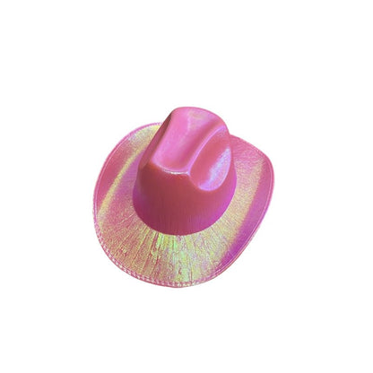 Holographic Cowboy Party Hat (Adult Size) - Blue - Image 6