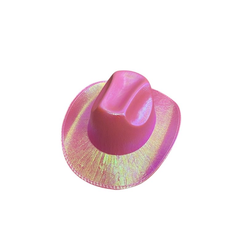 Holographic Cowboy Party Hat (Adult Size) - Yellow - Image 5