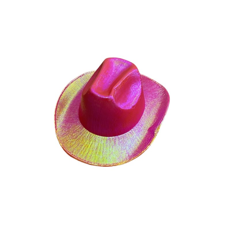 Holographic Cowboy Party Hat (Adult Size) - Yellow - Image 7