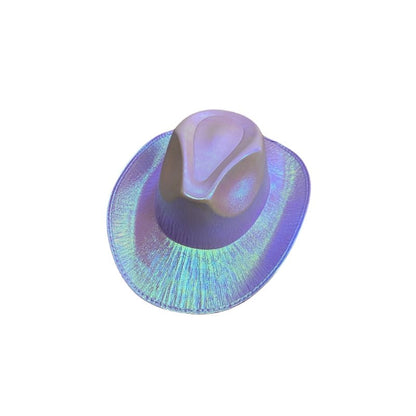 Holographic Cowboy Party Hat (Adult Size) - Yellow - Image 8