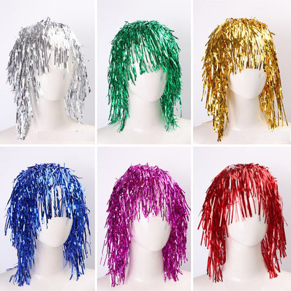 Party tinsel wig-assorted colour - Gold - Image 5