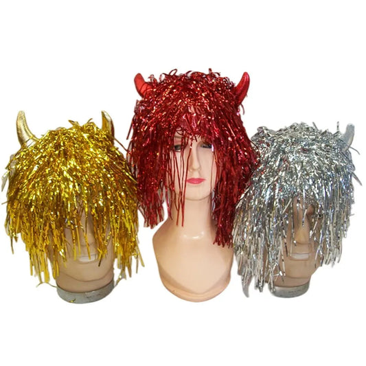 Devil tinsel wig - Red - Image 2