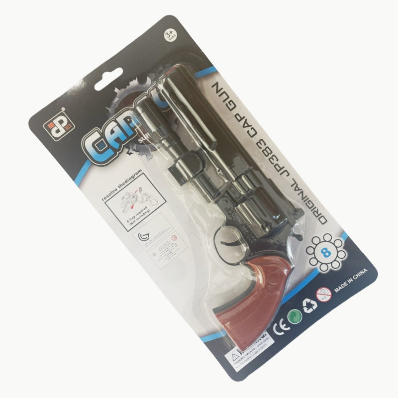8 shots toy cap gun with 144 free caps Large JP383 Black - Image 2