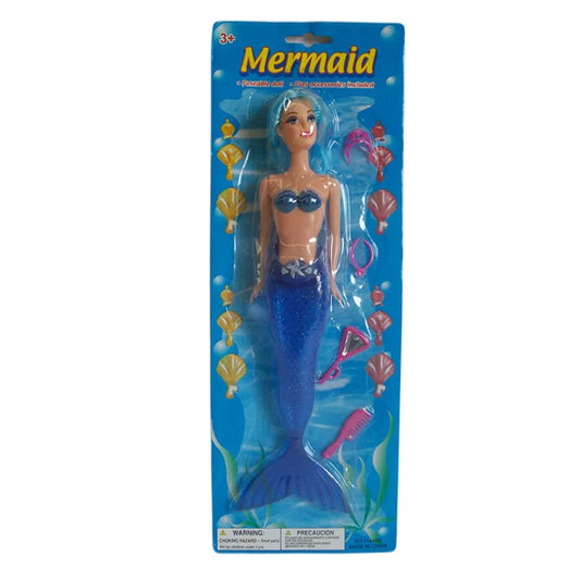 2x Mermaid doll on card - Blue - Image 3