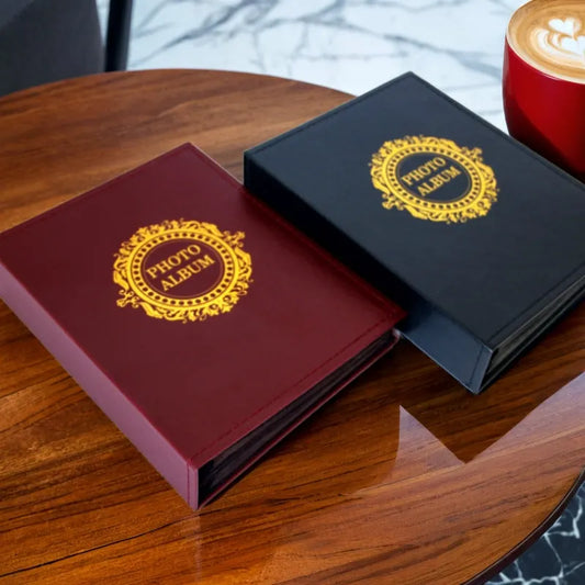 Classic photo album 200 Pcs 4x6 photos Red and Black - Black - Image 2