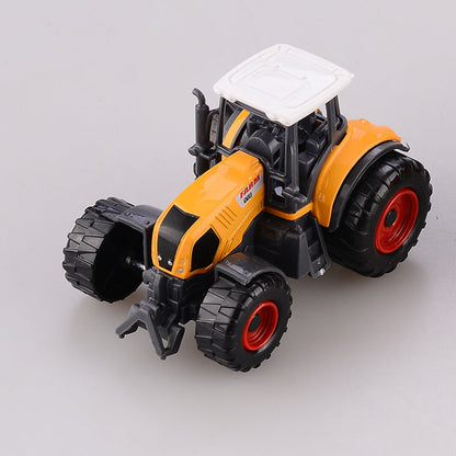 3x DIECAST METAL FARM TRACTORS RED YELLOW GREEN - Image 2